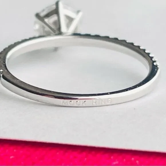 1.0 Solitaire Prong Ring White Gold plated Size 6.5 - Picture 6 of 6